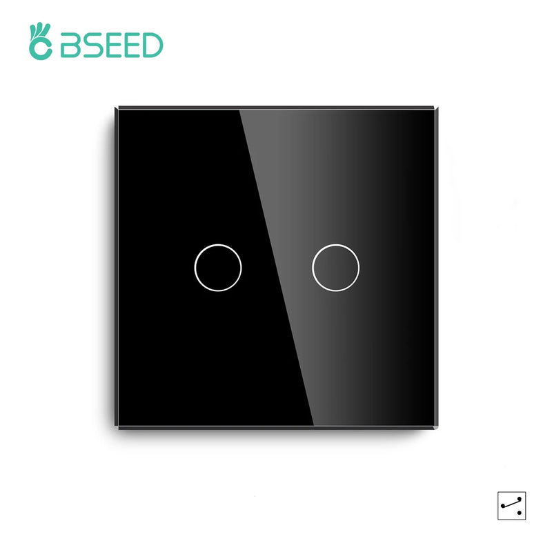 BSEED 1/2/3Gang Smart Zigbee Touch Light Switch 2-Way Control Compatible with Alexa/Google Home No Neutral Wire Touch Switch
