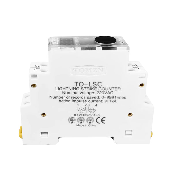 TOMZN Din Rail LED Display SPD Surge Protective Device Lightning Strike Counter 220V 50/60Hz 0-999 Times TO-LSC TOMZN