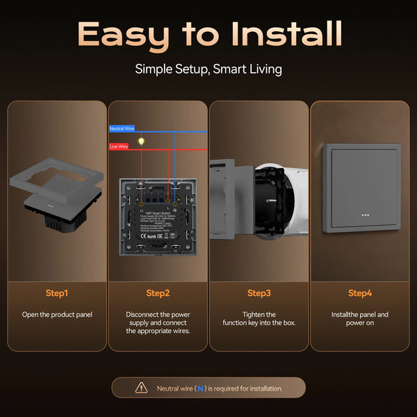 កុងតាក់ភ្លើង BSEED E Series 1/2/3/4Gang 2Way WIFI ប៊ូតុងចុចឆ្លាតវៃ ប្លាស្ទិក ជាមួយរន្ធដោតថាមពល EU Tuya Smart Life Control