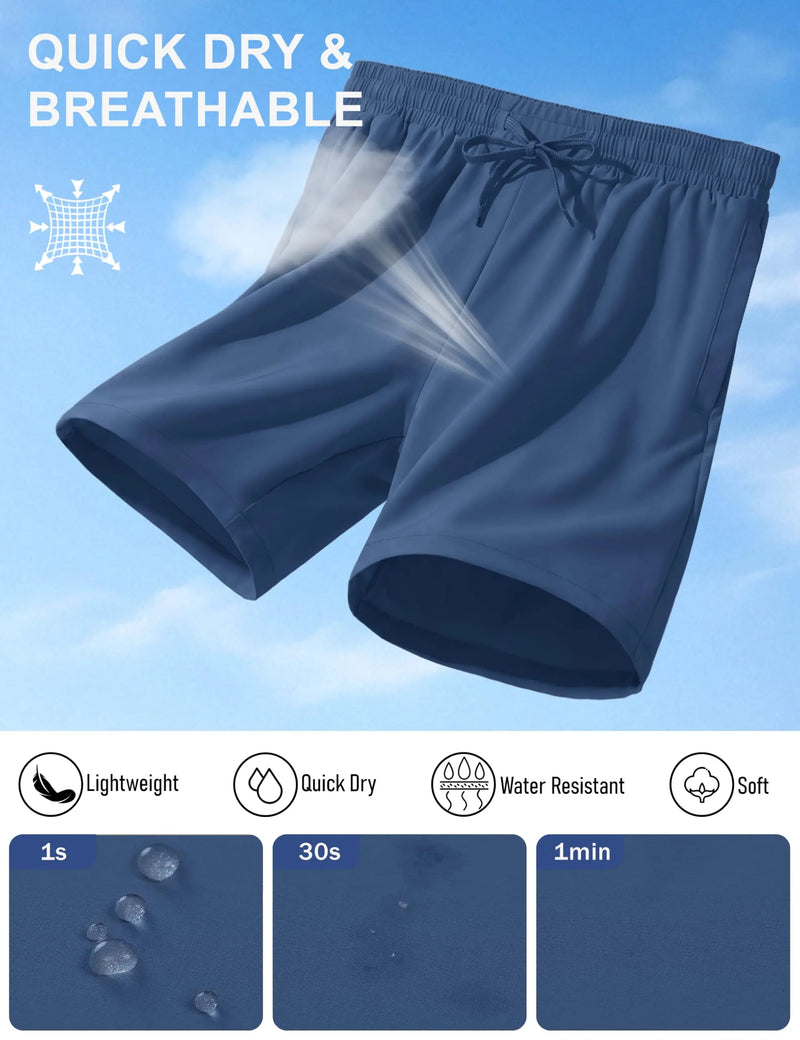 TACVASEN Men's Athletic Running 7 Inch Shorts Quick Dry Workout Gym Shorts With Pockets Performance Sports Bottoms Hiking Men