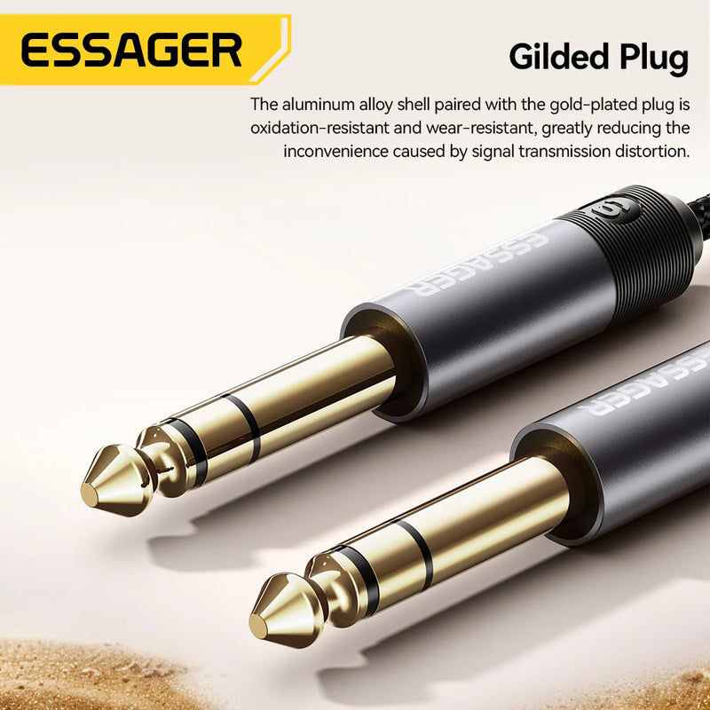 Essager Aux Guitar Cable 6.5mm Male-to-Male Audio Cable Jack 6.35mm Aux Cable for Guitar Mixer Amplifier Speaker Bass Keyboard