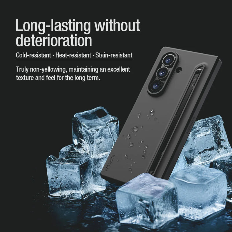 NILLKIN For Samsung Galaxy Z Fold 7 5G Folding Case With S-Pen Stylus Liquid Silicone Cover Anti Fingerprints For Z Fold 7 Cases