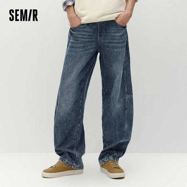 ខោខូវប៊យ Semir សម្រាប់បុរស រលុង ជើងកោង រចនាបថបុរាណ ឆ្នាំ២០២៦ រដូវរងាថ្មី ស្លៀកប្រចាំថ្ងៃ រចនាបថទីក្រុង ធម្មតា អាកាសធាតុត្រជាក់ ស្លៀកជាស្រទាប់ៗ