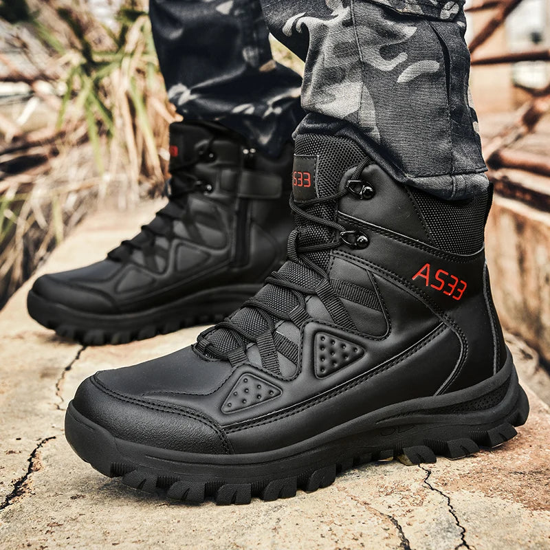 Men's Combat Boots Four seasons Light Breathable Casual Hiking Walking Boots Outdoor Jungle Anti-slip Battlefield Training Boots
