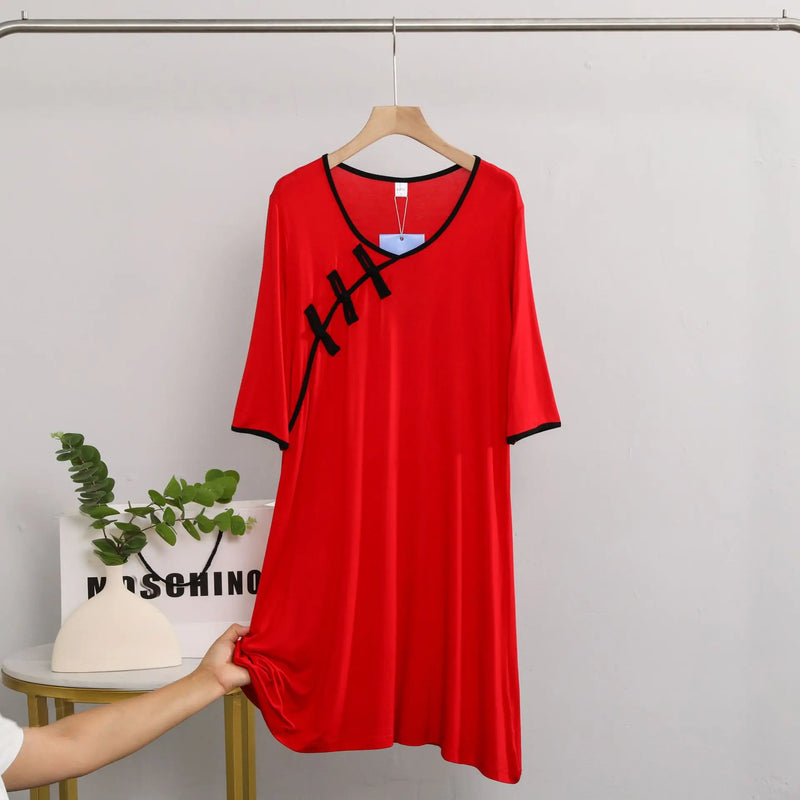Half-length Sleepwear Women's Nightgowns Loose Comfortable Modal Night Dress Spring Autumn Nightwear Shirt Casual Homewear