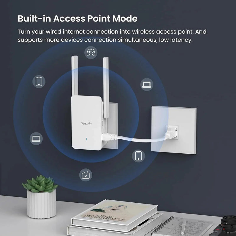ឧបករណ៍ពង្រីកសញ្ញា WiFi Tenda A33 Wi-Fi 6 AX3000 Dual Band 2.4GHz 5GHz ឧបករណ៍បង្កើនសញ្ញា WiFi Gigabit WiFi Repeater រន្ធ Ethernet អ៊ីនធឺណិតនៅផ្ទះ