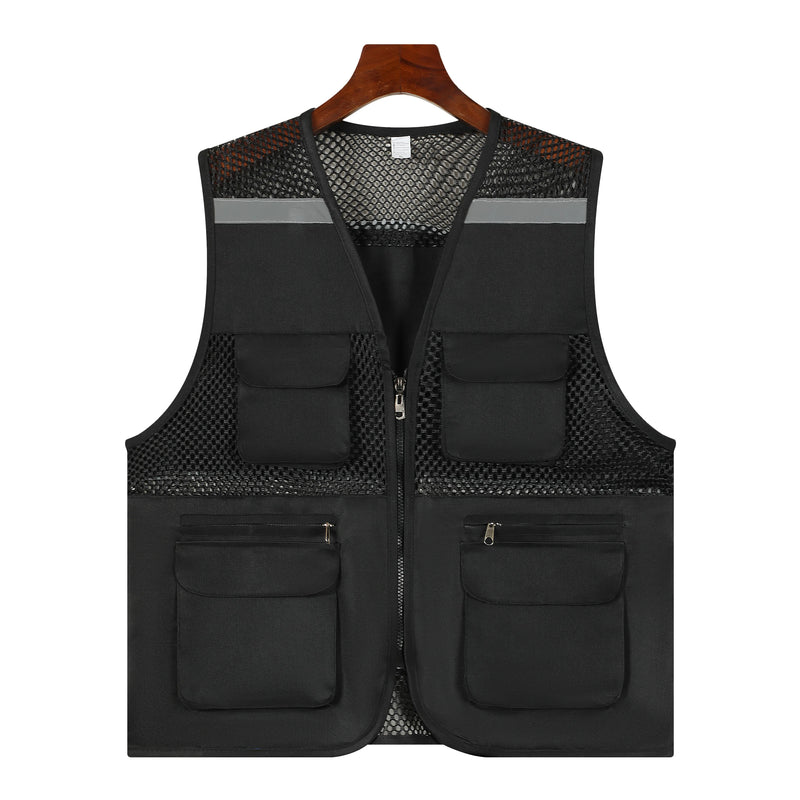 V-Neck Three-Dimensional Pocket Fishing Net Breathable Vest Multi-Pocket Fishing Work Clothes Custom Logo Group Uniforms