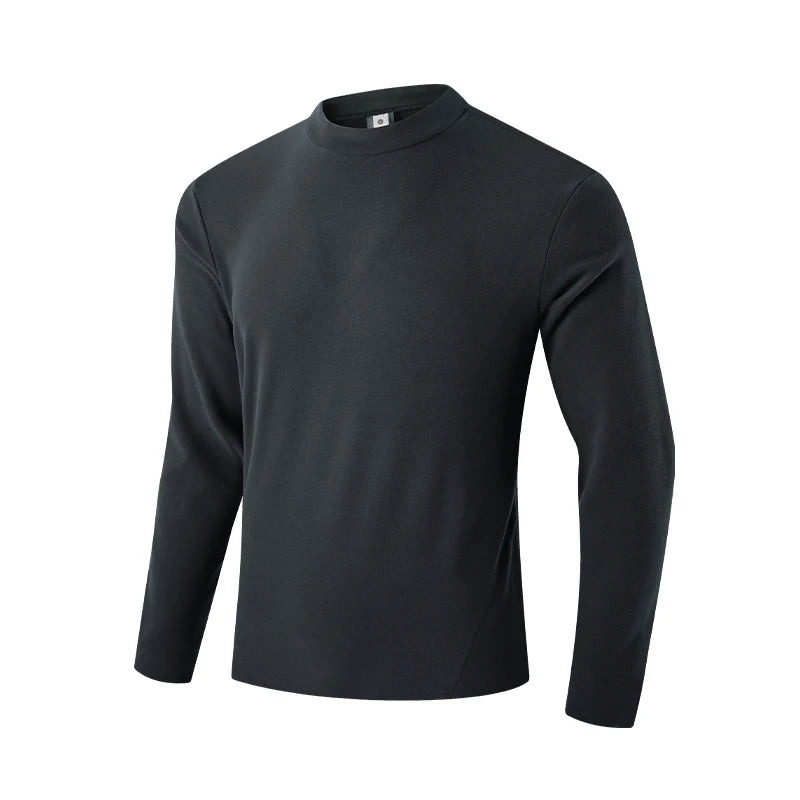 SBWL Fashion Winter/Autumn Men's High-Quality New Outdoor Sports Long-Sleeved T-Shirt Simple Style Warm Round Neck Tops