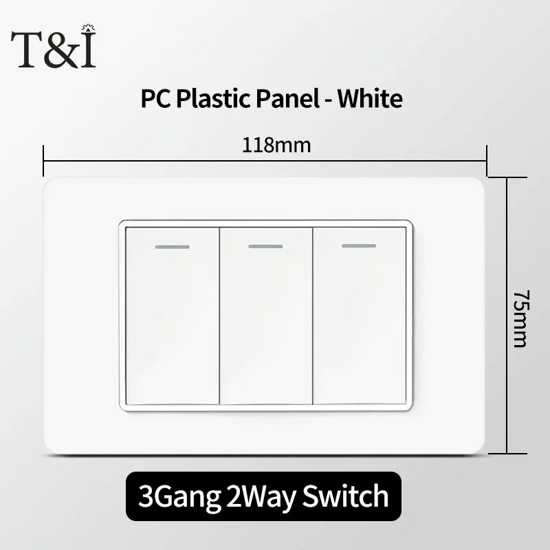 T&I 118  PC plastic panel  socket: USB Type-C, Italian switch , Chilean outlet, very suitable for residential and office spaces