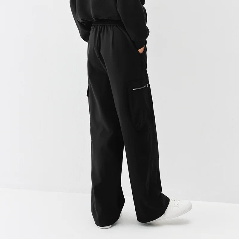 Semir Women Pants Fleece Lined Wide Leg Urban Workwear Style Street Style Drawstring Waist 2026 Winter Comfort Fit