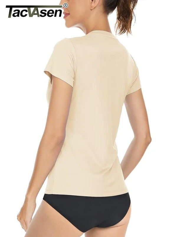 TACVASEN Summer UPF 50+ Women's Sun Protection T-shirts Running Outdoor T-shirts Sports Stretch Quick Dry Female Casual Tee Tops