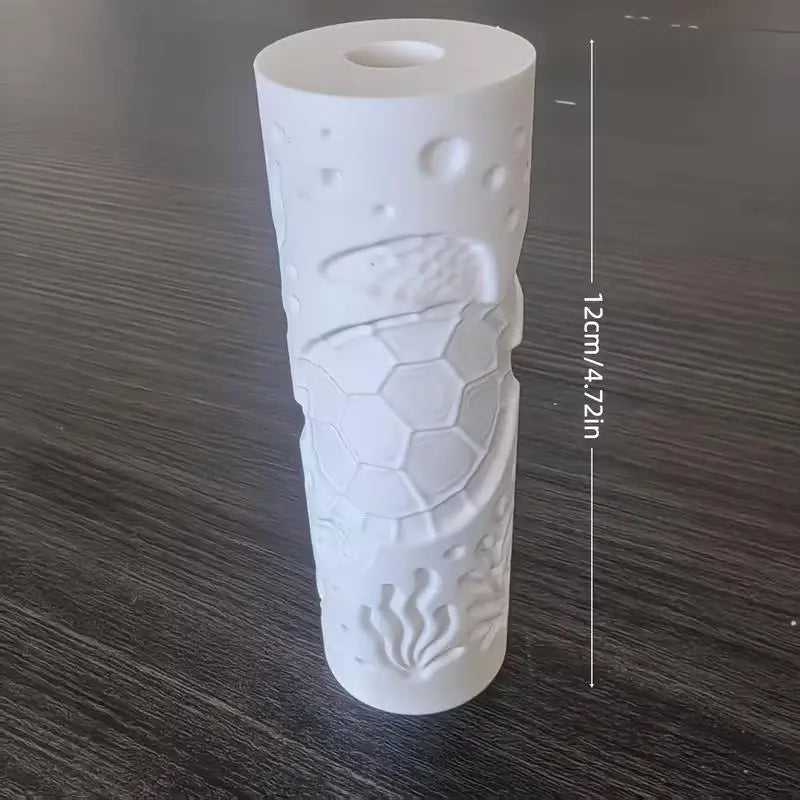 1pcs Seamless Texture Roller for Clay – Sea, Grass & Marine Patterns, No Carve, Plastic, Pottery Tool