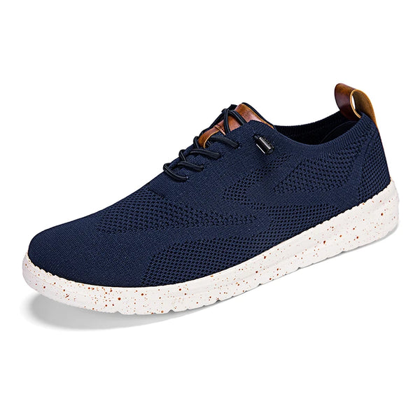Men's Mesh Brogue Casual Sneakers Wide Toe Box Breathable Knit Upper Lace-Up Summer Lightweight Comfort Shoes Big Size 48 49 50