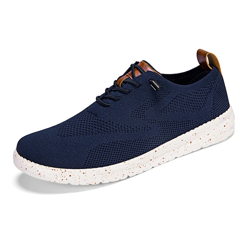 Men's Mesh Brogue Casual Sneakers Wide Toe Box Breathable Knit Upper Lace-Up Summer Lightweight Comfort Shoes Big Size 48 49 50