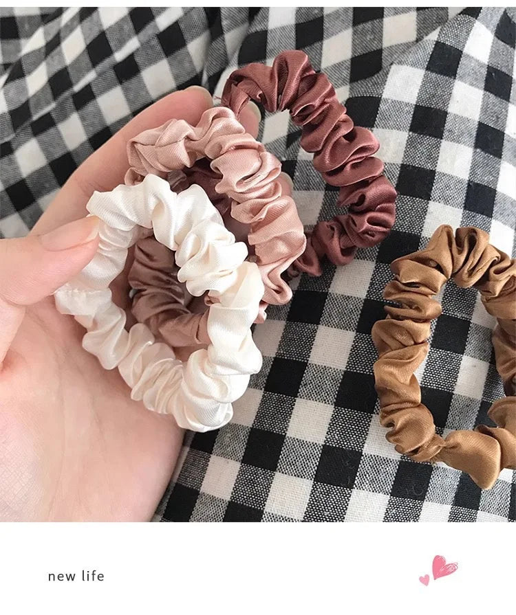 6 Ins Elegant French Satin Large Intestine Hairbands Versatile Basic Hair Rope Headbands Korean Hair Accessories Headbands