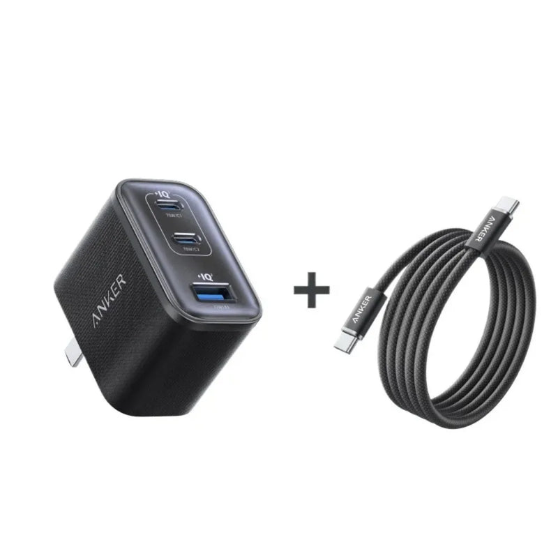 ឆ្នាំងសាក Anker A121A Ultra 70W GaN 3-Port Fast Charger PD PPS QC3.0 USB-C USB-A សម្រាប់ iPhone 16 Xiaomi Huawei Laptop