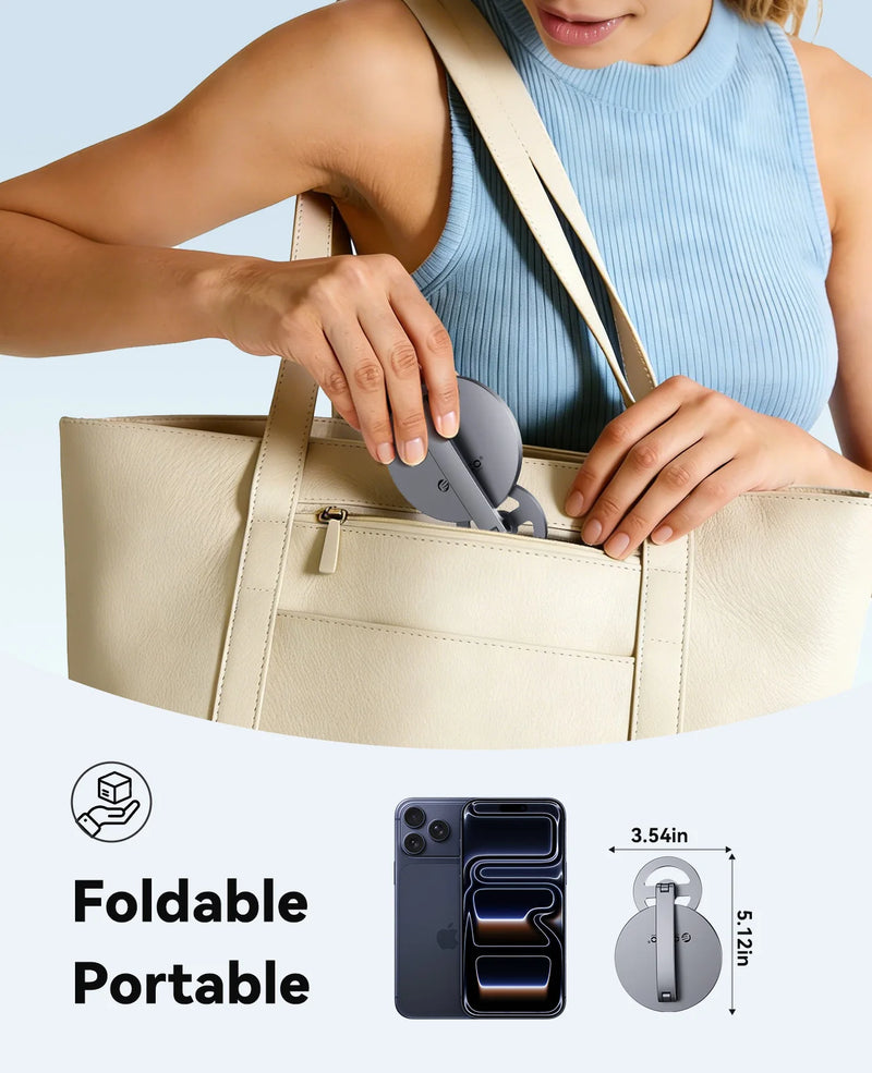 ORICO Magnetic Foldable Phone Stand with 360° Adjustable Strong Magnetic Panel for Office Study Entertainment and Travel