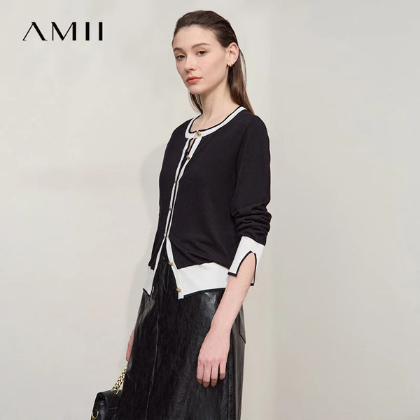 អាវក្រៅ AMII សម្រាប់ស្ត្រី រដូវស្លឹកឈើជ្រុះ ឆ្នាំ២០២៦ អាវថ្មី អាវក្រៅស្រី រចនាបែបឆើតឆាយ កអាវត្រង់ ប៉ាក់បែបសាមញ្ញ សម្លៀកបំពាក់ស្ត្រី 12523139