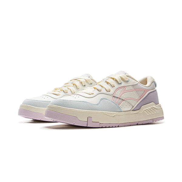 ស្បែកជើង Li-Ning សម្រាប់នារី COMMON 80S Lifestyle មានខ្នើយពីរ មានផាសុកភាព ទន់ ពាក់បាន ស្បែកជើងប៉ាតា LiNing Classic ធម្មតា AGCV208