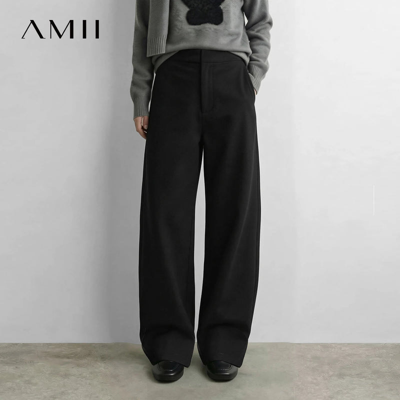 Amii Women's Scythe Pants Elastic Waist Loose Fit Slimming Warm Casual Commuter Versatile Winter 2026 Pants for Women 12644002