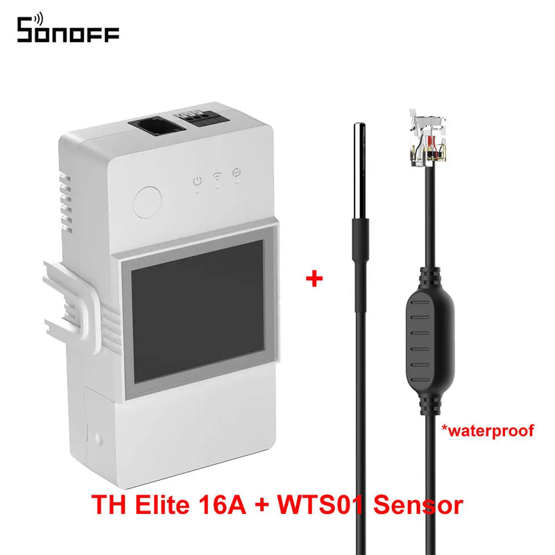 SONOFF TH Elite 16A/20A Smart Temperature & Humidity WiFi Switch Dry Contact Real Time Monitoring via eWeLink Alexa Google