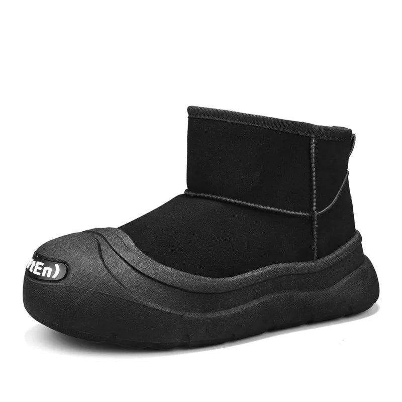 Men's snow boots winter warm plush cotton shoes soft sole non-slip high top boots fashion youth Joker outdoor sports work boots