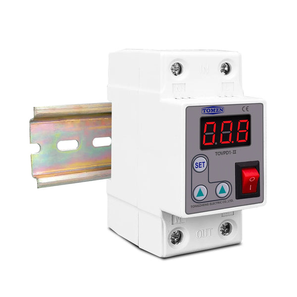 TOMZN NEW Type Din Rail Adjustable Overcurrent Protective Relay, 230V 1-63A, Current Limit Monitor & Protective Device