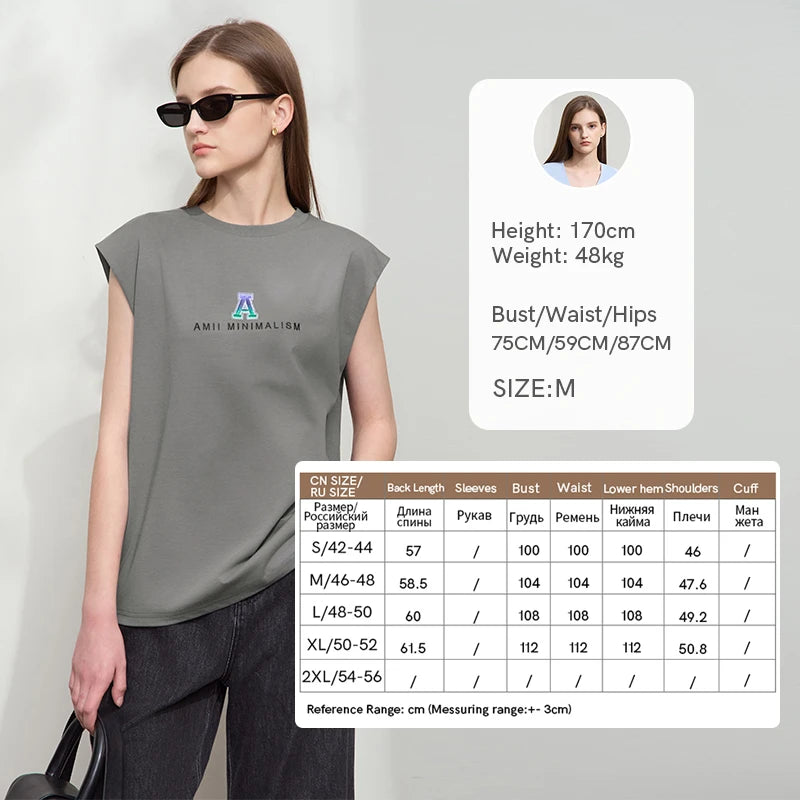 អាវយឺតកមូលសម្រាប់នារី Amii Minimalist រដូវក្តៅឆ្នាំ ២០២៦ អាវប៉ាក់ដៃខ្លីថ្មី ប៉ាក់អក្សរ អាវរលុង ស្លៀកទៅធ្វើការ 12512005