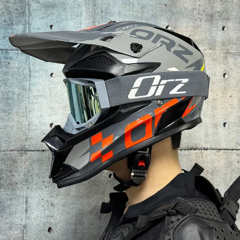 ORZ Helmets Motocross Kask Cross Downhill Soporte Casco Off Road Helmet Racing Classic Motorcycle Original Enduro Goggles