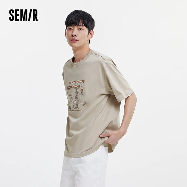 អាវយឺតបុរស Semir ឆ្នាំ ២០២៦ រចនាបថក្រៅផ្ទះបោះពុម្ពអក្សរ រលុង ទាន់សម័យ ទន់ ពាក់ប្រចាំថ្ងៃ