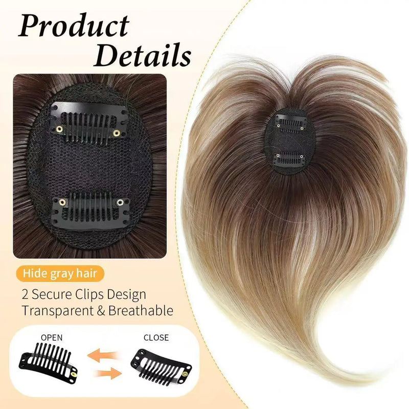 Reissue Wig for Women, Covering White Hair on the Top of the Head Naturally and Invisibly, and Reissue Fake Bangs