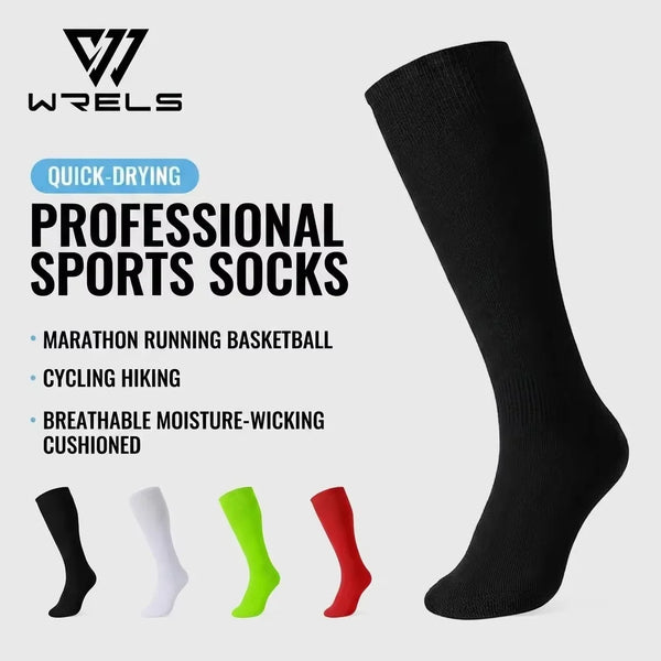 WRELS 1/2/3 Pairs Baseball Socks Moisture Wicking Athletic Socks Knee High Youth Adult Arch Support Softball Compression Socks