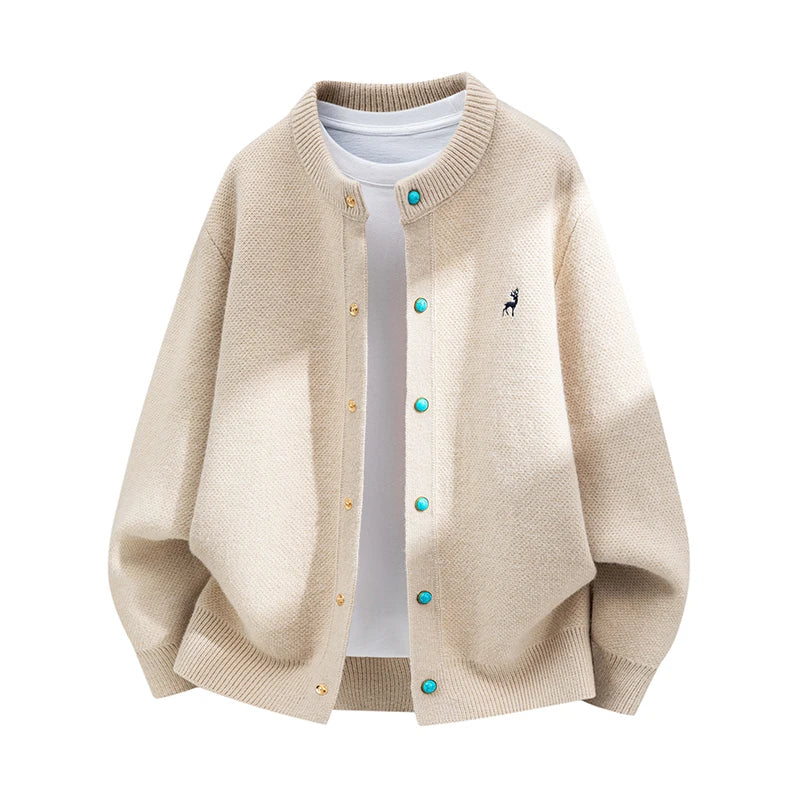 Luxury Man Long-Sleeved Knitwear Single-Breasted Exquisite Pattern Embroidery Autumn Winter New Cardigan Leisure Men's Clothing