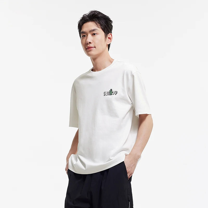 Semir Mens Tshirt 2026 American Graffiti Printed Embroidery Loose Crew Neck Knitted Casual Trendy