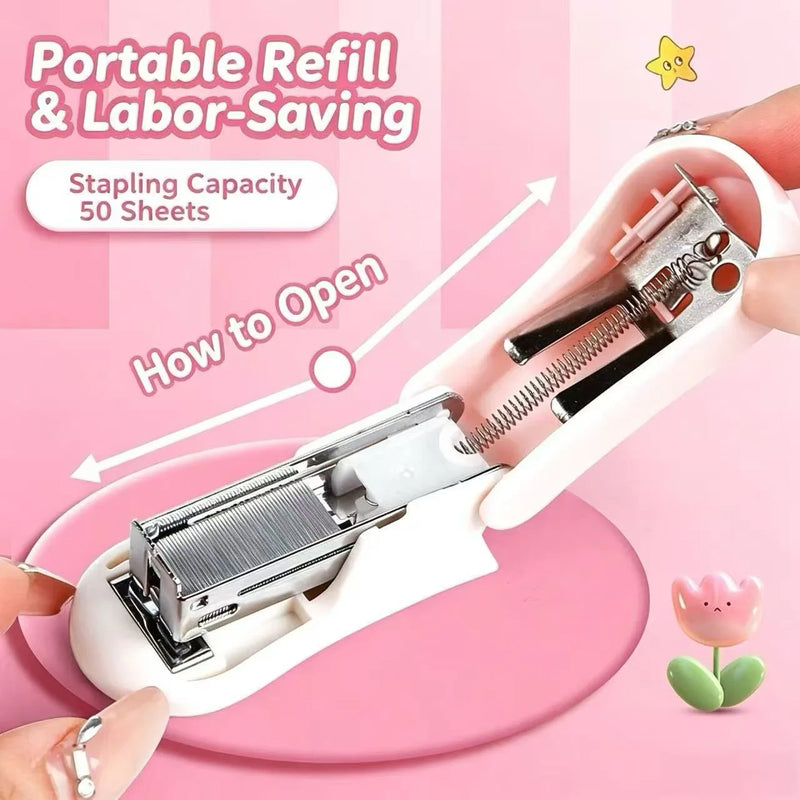 Cartoon Small Stapler for Office Use Learning Stationery And Gift High Appearance Value Fun And Practical Desk Accessory