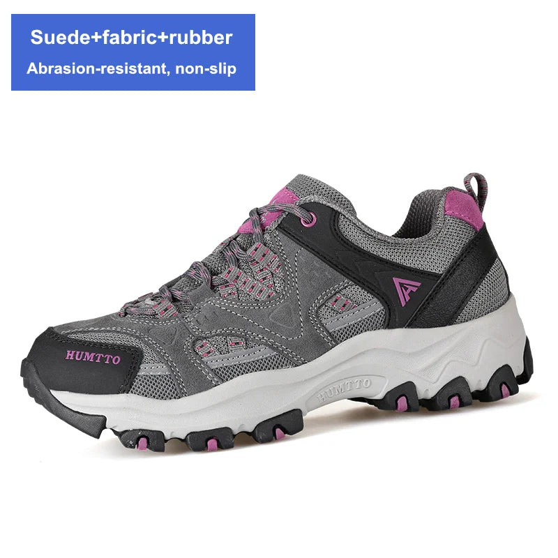 HUMTTO Hiking Shoes for Women Non-slip Outdoor Womens Shoes Luxury Designer Breathable Sports Trekking Climbing Sneakers Woman