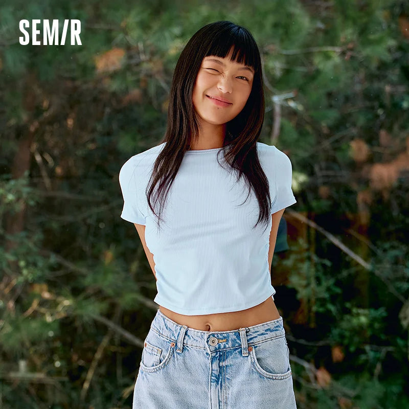 Semir Womens Tshirt 2026 Short Style Cool Feeling Slim Moisture Wicking Quick Dry Casual Soft