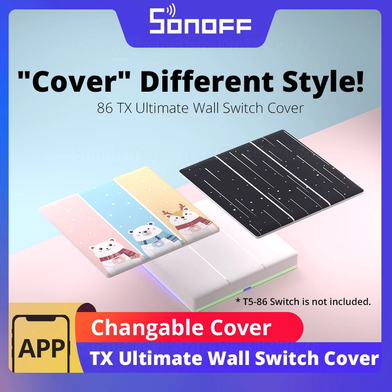 SONOFF TX Ultimate Smart WiFi Wall Touch Switch Cover Replaceable Stylish Cartoon Star Version Compatible with T5-86 Wall Switch