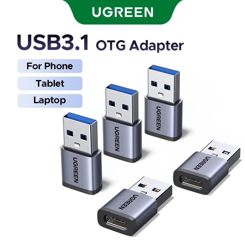 UGREEN USB 3.1 OTG Adapter USB A Male to USB C Female Cable Converters 4 Pack For Macbook Samsung S10 Huawei USB To Type-c OTG