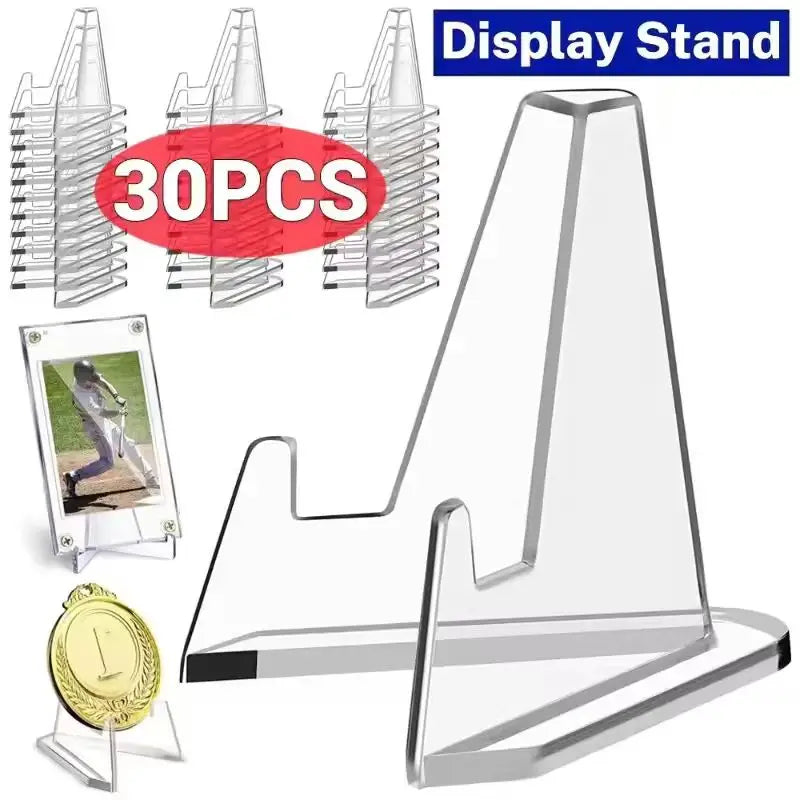 1-30PCS Clear Acrylic Coin Display Stand Holders Small Easel Rack for Trading Cards Kpop Idol Card Organizer Support