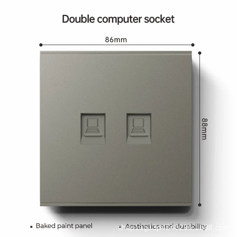 UK 13A with USB Type-c 18W Quick Charge Wall Power Socket Plug,Universal Wall light Switch Panel Dual USB Electrical Outlet