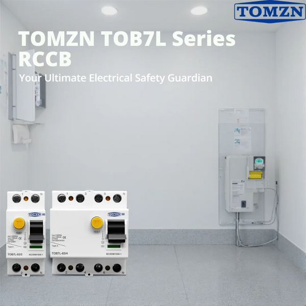 TOMZN Electromagnetic RCCB, Type A/AC/B/F, 2P/4P 40A/63A Rated 30mA/100mA/300mA Sensitivity with Anti-Electric Shock Protection