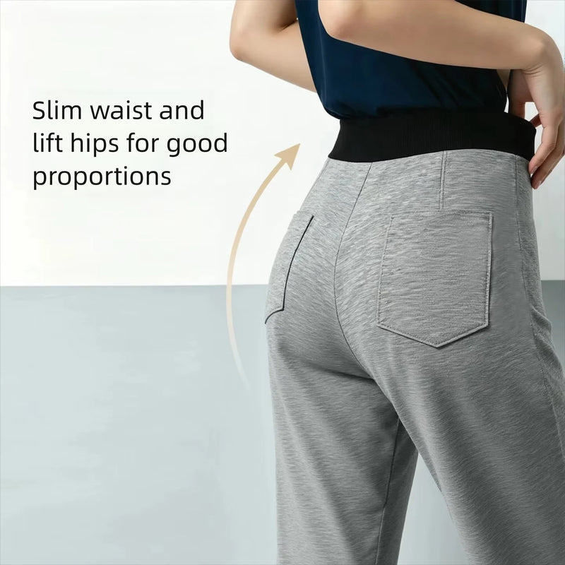 Amii Women's Flare Pants 2026 Summer New Color Block Elastic Waist Air Layer Trousers Casual Versatile Pants For Women 12622154
