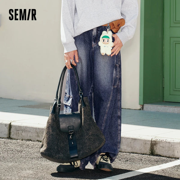 ខោខូវប៊យបុរស Semir ឆ្នាំ ២០២៦ ខោខូវប៊យជើងធំបែប Retro លាងសម្អាត ខោ Cargo រាងកោង ខោខូវប៊យរលុងសម្រាប់រដូវស្លឹកឈើជ្រុះឆ្នាំ ២០២៦ មើលទៅស្លីម ស្ទីលធម្មតាសម្រាប់ដើរលេង