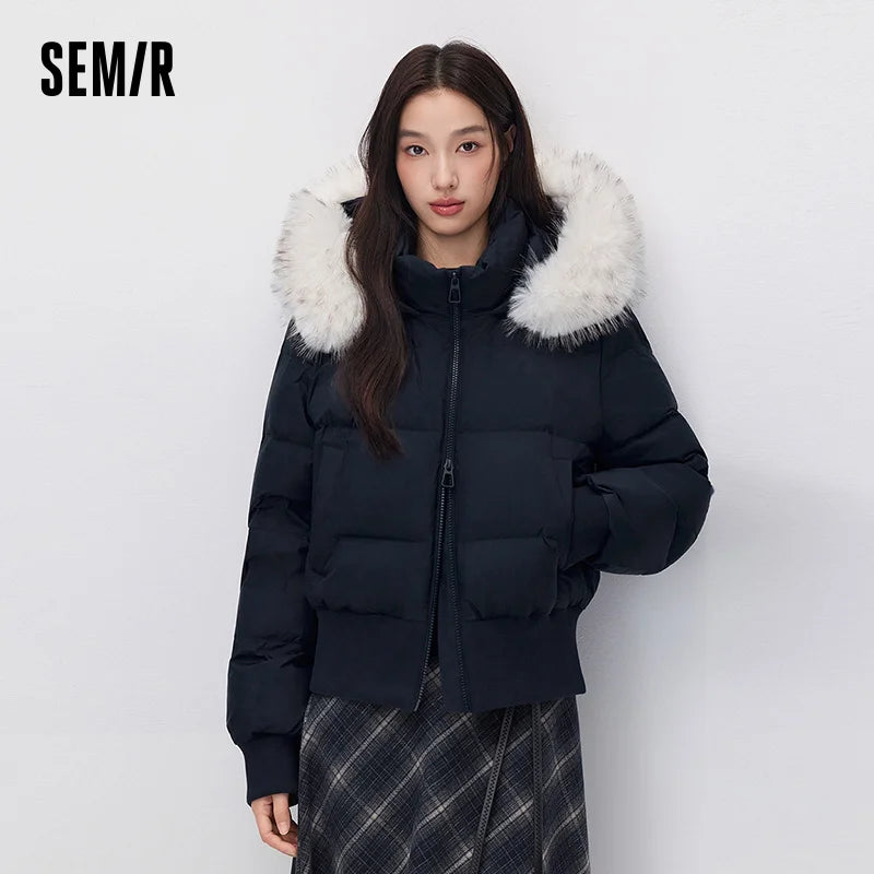 អាវក្រៅ Semir សម្រាប់នារី កអាវទន់ ការពារទឹក ការពារខ្យល់ ៨០ ភាគរយ សាច់អាវទន់ សមល្មមសម្រាប់ពាក់ប្រចាំថ្ងៃរដូវរងាថ្មីឆ្នាំ ២០២៦