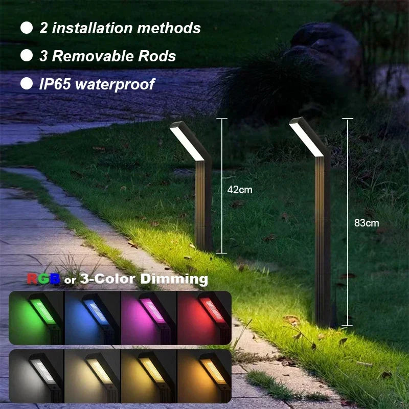 LED Solar Spot Lights IP65 Waterproof Outdoor RGB Solar Landscape Lights for Garden Walkway Path Driveway Patio Yard Lawn Decor