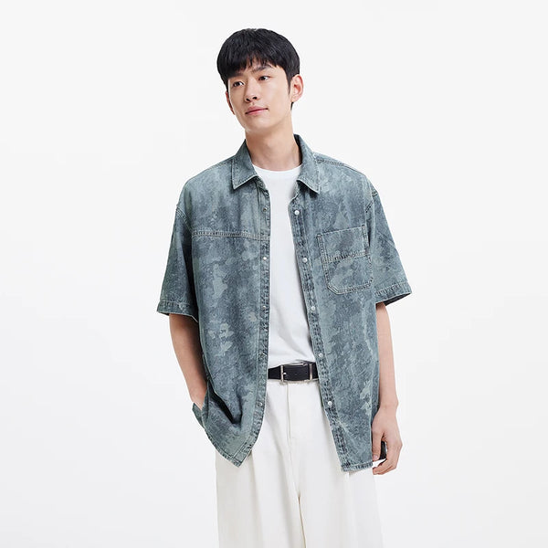 អាវបុរស Semir ឆ្នាំ ២០២៦ ខោខូវប៊យពណ៌ក្លែងបន្លំ កប្បាសសុទ្ធ ដៃខ្លី ម៉ូដធម្មតា ទន់ ពាក់ប្រចាំថ្ងៃ