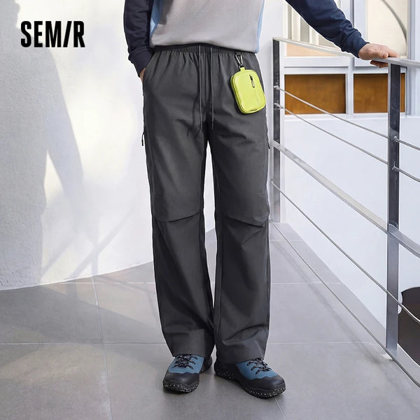 ខោបុរស Semir ចង្កេះយឺត រលុង ត្រង់ ផ្នត់ជង្គង់ ខោសម្រាប់ការងារក្រៅផ្ទះ ខោដឹកទំនិញ ខោរដូវស្លឹកឈើជ្រុះធម្មតា ស្លៀកប្រចាំថ្ងៃ 2026
