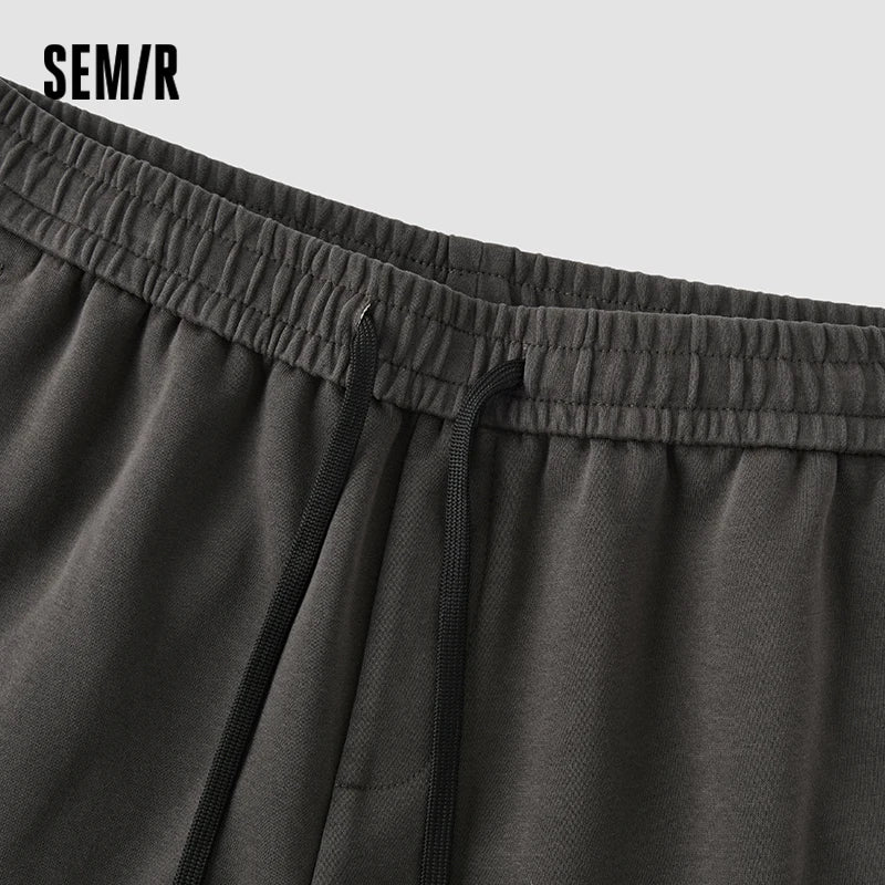 Semir Loose Fit Jogger Pants Retro Style Men 2025 Winter Straight Leg Sporty Casual Fashion Hem Raw Edge Comfortable Bottoms