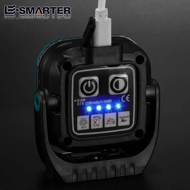 ភ្លើងពិលចល័ត LED ភ្លើងការងារ ភ្លើងជួសជុលរថយន្តបង្វិលបាន 180 ដឺក្រេ ភ្លើងពិលសាក USB